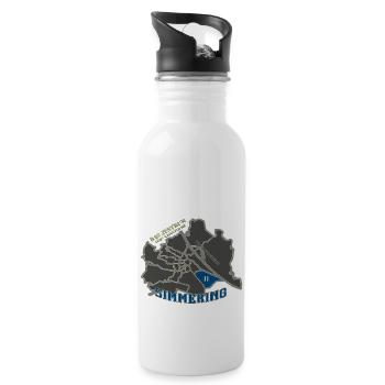 Wien Simmering - Trinkflasche mit integriertem Trinkhalm - Weiß - Rechts