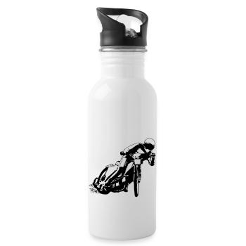 Speedway Racer - Trinkflasche mit integriertem Trinkhalm - Weiß - Rechts