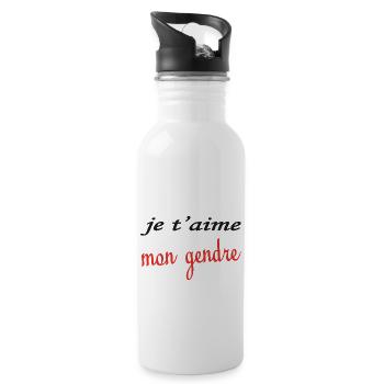 Je t'aime mon gendre - Gourde avec paille intégrée - blanc - Droite