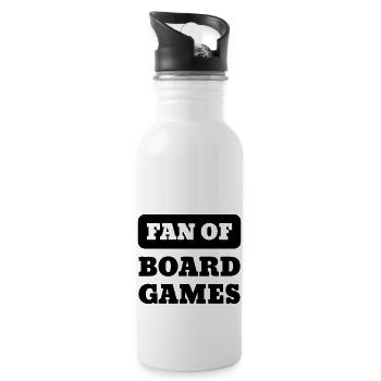 jeu de société / joueur / jouer / geek - Gourde avec paille intégrée - blanc - Droite