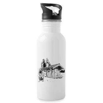 Die Sauna ist mein glücklicher Ort - Trinkflasche mit integriertem Trinkhalm - Weiß - Rechts
