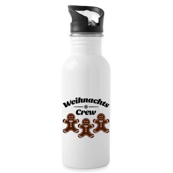 weihnachts crew lebkuchenmann - Trinkflasche mit integriertem Trinkhalm - Weiß - Rechts
