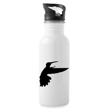 kolibri vogel - Trinkflasche mit integriertem Trinkhalm - Weiß - Rechts