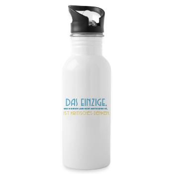 Das, was nicht ansteckend ist: Kritisches Denken. - Trinkflasche mit integriertem Trinkhalm - Weiß - Rechts