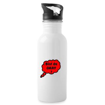 Bist du Okay - Trinkflasche mit integriertem Trinkhalm - Weiß - Rechts