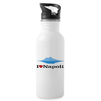 J'adore Naples et le Vésuve - Gourde avec paille intégrée - blanc - Droite
