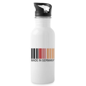 Made in Germany - Trinkflasche mit integriertem Trinkhalm - Weiß - Rechts