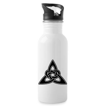 Keltische Knoten - Trinkflasche mit integriertem Trinkhalm - Weiß - Rechts