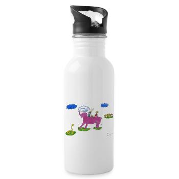 32 Éléphant l’eau laver serpent jungle - Gourde avec paille intégrée - blanc - Droite