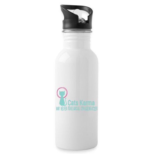 CATS KARMA - Trinkflasche mit integriertem Trinkhalm