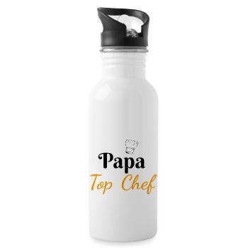 Papa Top Chef - Trinkflasche mit integriertem Trinkhalm - Weiß - Rechts