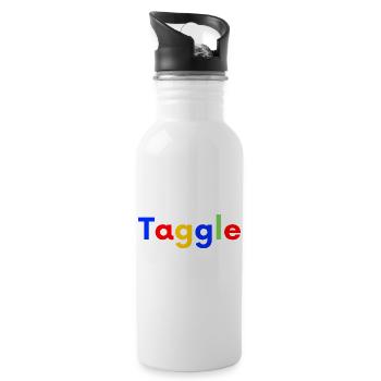TAGGLE GOOGLE Geschenkidee Humor - Trinkflasche mit integriertem Trinkhalm - Weiß - Rechts