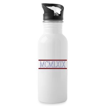 I came, saw and won born at MCMLXIX 1969 - Water bottle with straw - white - Right