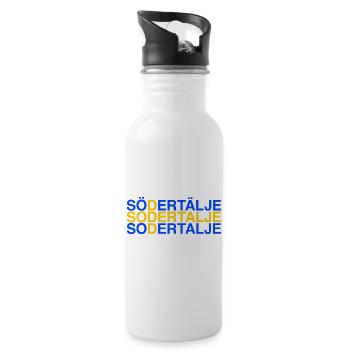 SÖDERTÄLJE - Sweden - Swedish flag - Water bottle with straw - white - Right