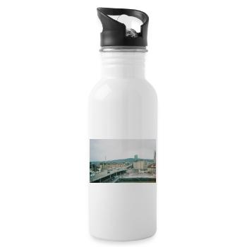 Prime Tower Zürich - Trinkflasche mit integriertem Trinkhalm - Weiß - Rechts