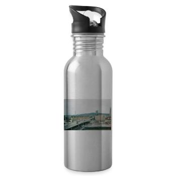 Prime Tower Zürich - Trinkflasche mit integriertem Trinkhalm - Lightsilver - Rechts