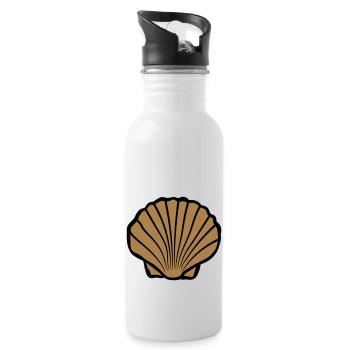 Brown Shell Logo - Gourde avec paille intégrée - blanc - Droite