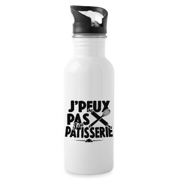 Je Peux Pas J'ai Pâtisserie - Gourde avec paille intégrée - blanc - Droite