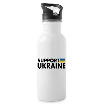 Support ukraine - Trinkflasche mit integriertem Trinkhalm - Weiß - Rechts