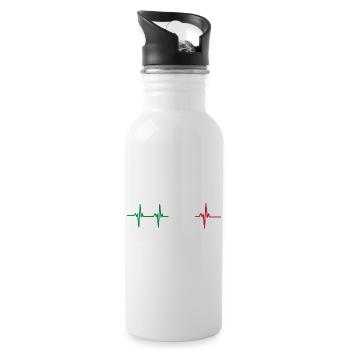 heartbeat Italy - Water bottle with straw - white - Right