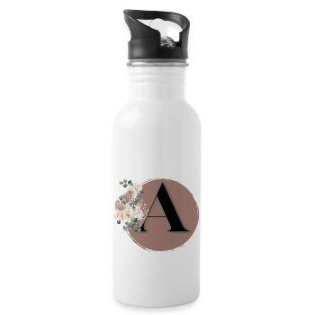 Buchstabe A - Trinkflasche mit integriertem Trinkhalm - Weiß - Rechts