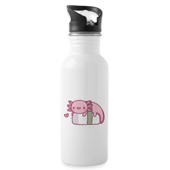 Mignon Axolotl Sushi Drôle - Gourde avec paille intégrée - blanc - Droite