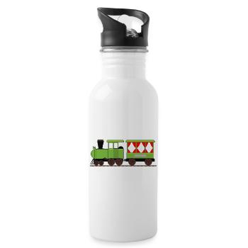 Chemin de fer de train de locomotive à vapeur - Gourde avec paille intégrée - blanc - Droite