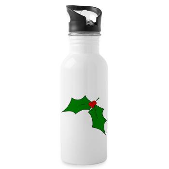 Mistelzweig - Trinkflasche mit integriertem Trinkhalm - Weiß - Rechts
