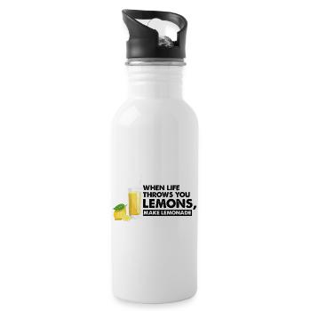 Lemon Design Lemonades Stand Boss Lemon Sale - Water bottle with straw - white - Right