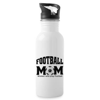 Fußball Mama Frauen, die Fußball spielen - Trinkflasche mit integriertem Trinkhalm - Weiß - Rechts