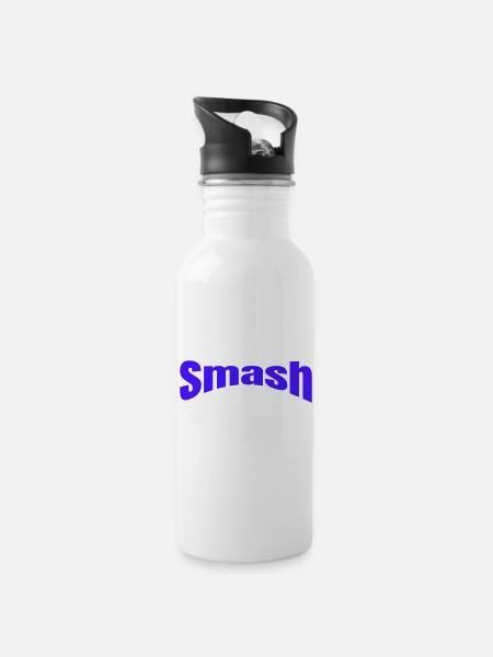 Smash - Water bottle with straw - white