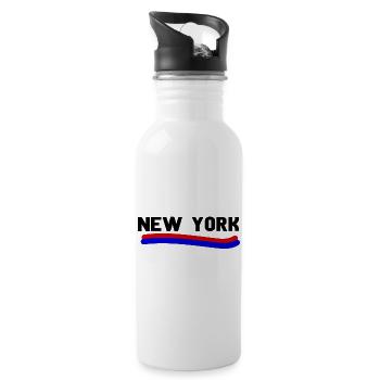 New York - Trinkflasche mit integriertem Trinkhalm - Weiß - Rechts