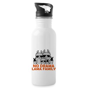 No drama Llama family - Water bottle with straw - white - Right