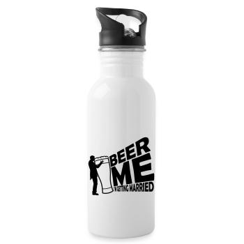 Beer Me Getting Married - Water bottle with straw - white - Right