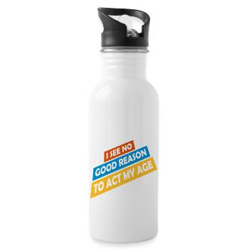 to act my age - Water bottle with straw - white - Right