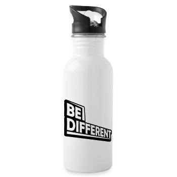 Be different Logo Design - Water bottle with straw - white - Right