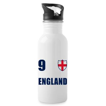 ENGLAND trikot 9 - Trinkflasche mit integriertem Trinkhalm - Weiß - Rechts