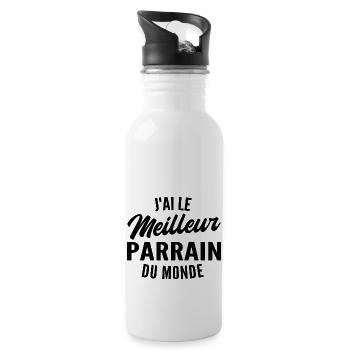 j ai le meilleur parrain du monde - Gourde avec paille intégrée - blanc - Droite
