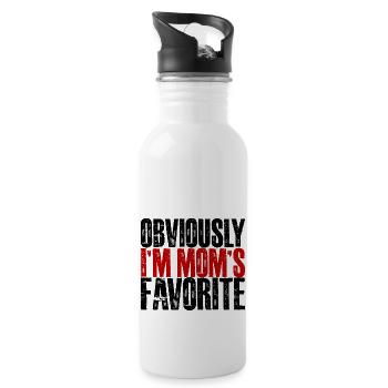 Obviously I'm Mom's Favorite 11 - Trinkflasche mit integriertem Trinkhalm - Weiß - Rechts