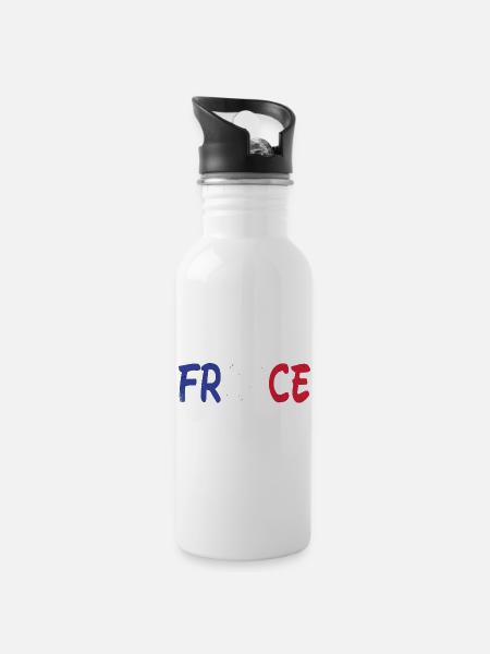 FRANCE - FRANKREICH - Water bottle with straw - white