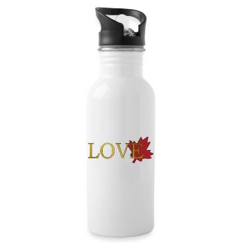Liebe Maple Leaf von Kanada - Trinkflasche mit integriertem Trinkhalm - Weiß - Rechts