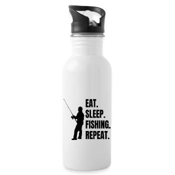 Fishing Fishing Fishing Hooks Angler - Water bottle with straw - white - Right