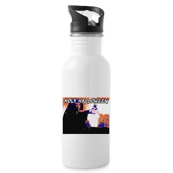 holy halloween,halloween, nun, movie, spider - Water bottle with straw - white - Right