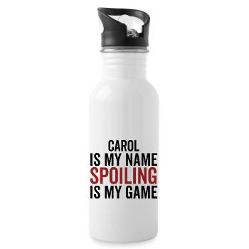 Carol is My Name Spoiling is My Game - Water bottle with straw - white - Right