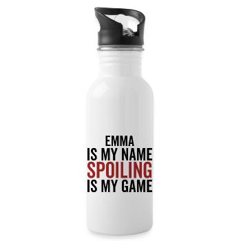 Emma is My Name Spoiling is My Game - Water bottle with straw - white - Right