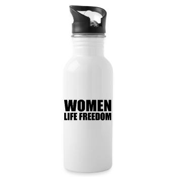 Women life freedom iran - Trinkflasche mit integriertem Trinkhalm - Weiß - Rechts