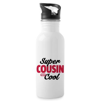 super cousin cool / cadeau humour cousin - Gourde avec paille intégrée - blanc - Droite