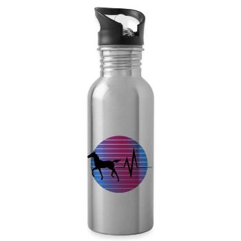 Pferd - EKG - Trinkflasche mit integriertem Trinkhalm - Lightsilver - Rechts