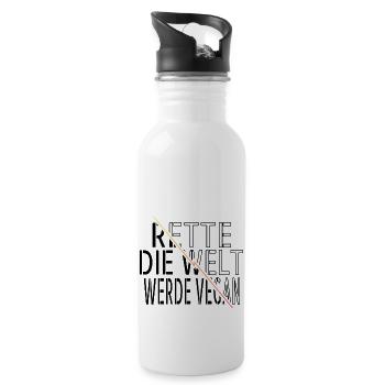 zitat geburtstagsgeschenkidee biologisch - Trinkflasche mit integriertem Trinkhalm - Weiß - Rechts