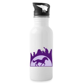 Sun Beach Palm Horse - Water bottle with straw - white - Right
